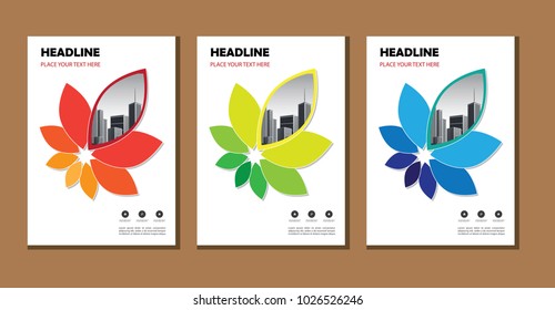 Cover of a brochure or layout for flyer or magazine, business template.