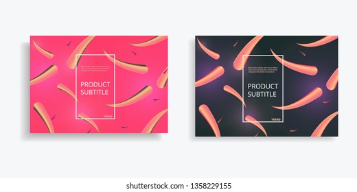 Cover brochure vector motion design of dynamic composition with colored rounded shapes lines.