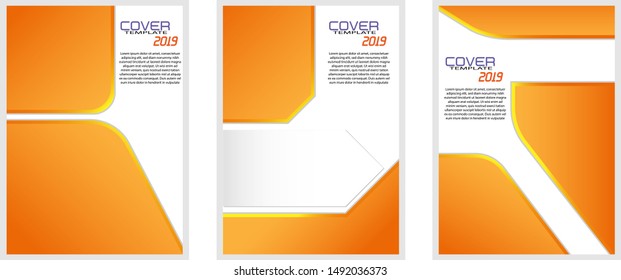 cover bundle  A4 3 in 1. flyer, page, brochure, template, annual. 2020