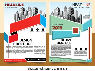 cover Business abstract vector template Brochure design modern layout annual report poster flyer in A4 with colorful triangles geometric shapes for tech science market with light background
