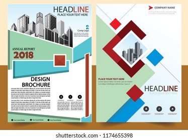 cover Business abstract vector template Brochure design modern layout annual report poster flyer in A4 with colorful triangles geometric shapes for tech science market with light background

