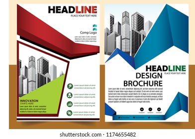 cover Business abstract vector template Brochure design modern layout annual report poster flyer in A4 with colorful triangles geometric shapes for tech science market with light background
