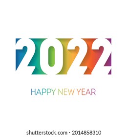 Cover of business diary for 2022 with wishes. Greeting colorful card. Brochure design template. Happy new year 2022, vector background with the rainbow gradient.