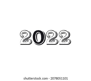 Cover of business diary for 2022with wishes. Brochure design template, card, banner. Vector illustration. Isolated on white background.