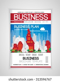 Cover of business magazine, vector 