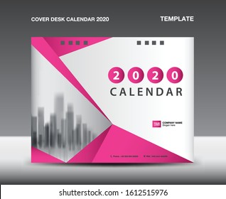 Cover calendar 2021 design, Desk Calendar Template vector, printing media creative idea design. annual report cover, Pink polygonal background concept, publication, advertisement.