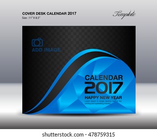 Cover calendar 2021 template, Desk Calendar 2017 Design Template, Blue cover design, Brochure flyer, wall calendar, annual report, book cover