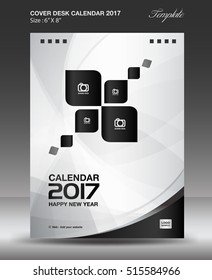 Cover calendar 2021 template, Desk Calendar 2017 Design Template, Black and white cover design, Brochure flyer, wall calendar, annual report, book cover