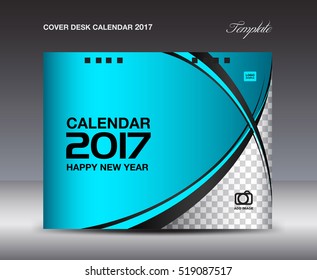 Cover calendar 2021 template, Desk Calendar 2017 Design Template, Blue cover design, corporate business flyer, annual report, book, blue background