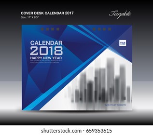 Cover calendar 2021 template, Desk Calendar 2017 Design Template, Blue cover design, Brochure flyer, wall calendar, annual report, book cover