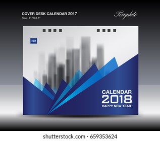 Cover calendar 2021 template, Desk Calendar 2017 Design Template, Blue cover design, Brochure flyer, wall calendar, annual report, book cover