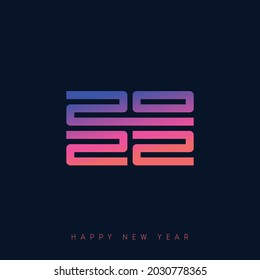 Cover of calendar or business diary with wishes and inscription 2022 looking like hieroglyph. Dark background. Happy New Year 20 22. Brochure design template.