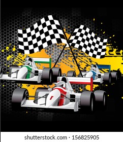 Cover / Car Racing / Go Cart Racing / Checkered Flags