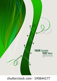 cover or card with green ribbon