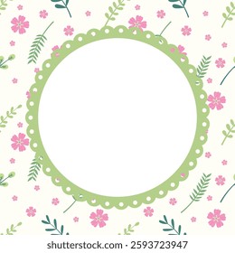 Cover or card template. Cute kawaii floral seamless pattern background. Also can use for placards, banners, flyers, presentations