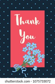 Cover or card template. Shabby chic. Flowers and red frame on dark blue polka dot background. Also can use for placards, banners, flyers, presentations. Vector illustartion.