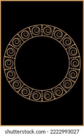 Cover for cards with a gold circular ancient pattern. Tarot vector illustration