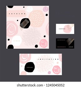 Cover of catalog, invitation and corporate card. Corporate Identity for beauty industry, fashion.