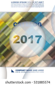 Cover of the catalog, the report for business, technology and science. Brochure template with a digital mosaic pixel. Abstract design in a contemporary color scheme.