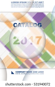 Cover of the catalog, the report for business, technology and science. Brochure template with a digital mosaic pixel. Abstract design in a contemporary color scheme.