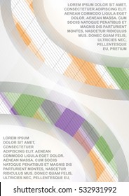 Cover of the catalog, the report for business, technology and science. Brochure template with a digital mosaic pixel. Abstract design in a contemporary color scheme.