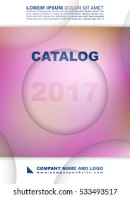 Cover of the catalog for women's clothing, cosmetics, perfume. Brochure template with a soft gradient background. Abstract design in a contemporary color scheme.