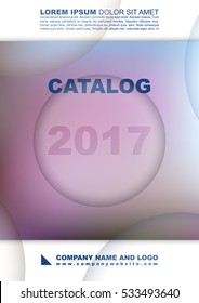 Cover of the catalog for women's clothing, cosmetics, perfume. Brochure template with a soft gradient background. Abstract design in a contemporary color scheme.