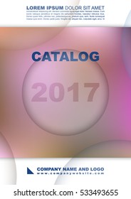 Cover of the catalog for women's clothing, cosmetics, perfume. Brochure template with a soft gradient background. Abstract design in a contemporary color scheme.