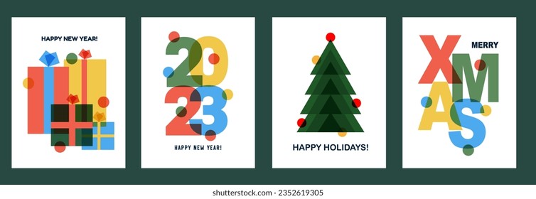 Cover for christmas cards, template vector. greeting card merry christmas set
