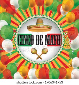 Cover for the Cinco De Mayo in mexical colors. Eps 10 vector file.