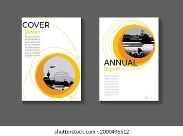cover Circle modern design abstract background Yellow book cover Brochure  template,annual report, magazine and flyer layout Vector a4