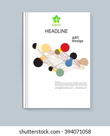 Cover of circles. Abstract colorful cover of the graphic objects. Cover for the presentation of the book, pamphlet, report.