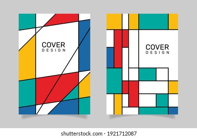 Cover collection in bauhaus style. - Vector