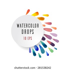 Cover with colorful watercolor drops for your creativity