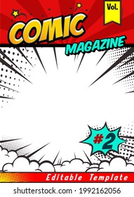 cover comic book magazine. blank and easy editable vector. can use for cover book,card,brochure,flyer and other.