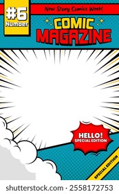 cover comic book magazine template pop art