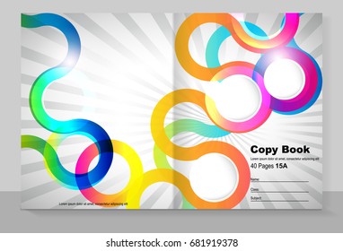 Portar copybook con fondo de líneas de bucle abstracto, diseño vectorial. 