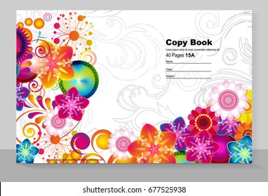Cover copybook with floral pattern.