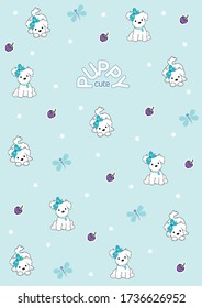 cover cute puppy vector design blue
