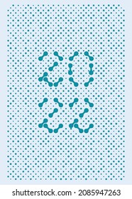 Deckungsdesign von 2022. Design für Branding, Präsentation, Portfolio, Business, Bildung, Banner, Notebook, Kalender, Agenda. Vektorgrafik, Illustration, Punktkreis rund.