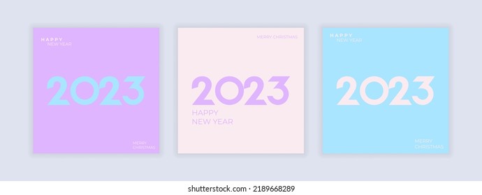 Cover design of 2023 happy new year. Strong typography. Colorful and easy to remember. Happy new year 2023 design poster.