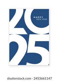 Cover design of 2025 happy new year. Strong typography. Colorful and easy to remember. Happy new year 2025 design poster.