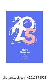Cover design of 2025 happy new year. Strong typography. Colorful and easy to remember. Happy new year 2025 design poster.