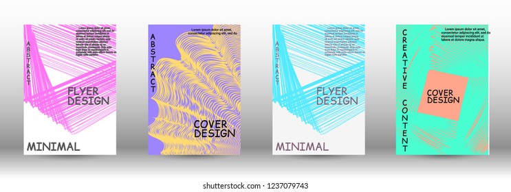 Cover Design 3d Distorted Lines Brochure Stock Vector (Royalty Free ...