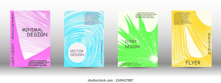 Cover design. 3D distorted lines for brochure, sound poster. Trendy geometric patterns. EPS10 Vector Design.