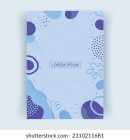 Deckungsdesign. A4-Format, vertikale Ausrichtung. Broschüre, Katalog. Abdeckung mit abstrakten Formen. Abstrakte Vektorgrafik.