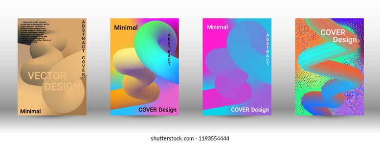 Cover design. Abstract 3d Gradient Background with Colorful Liquid. Modern Wave Flow Shape.   Modern Vector Illustration.