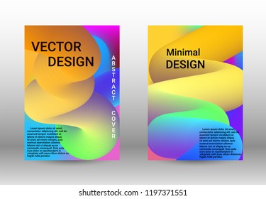 Cover design. Abstract 3d Gradient Background with Colorful Liquid. Modern Wave Flow Shape.   Modern Vector Illustration.
