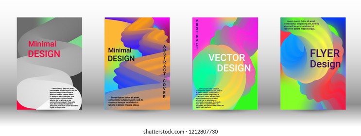Cover design. Abstract 3d Gradient Background with Colorful Liquid. Modern Wave Flow Shape.   Modern Vector Illustration.