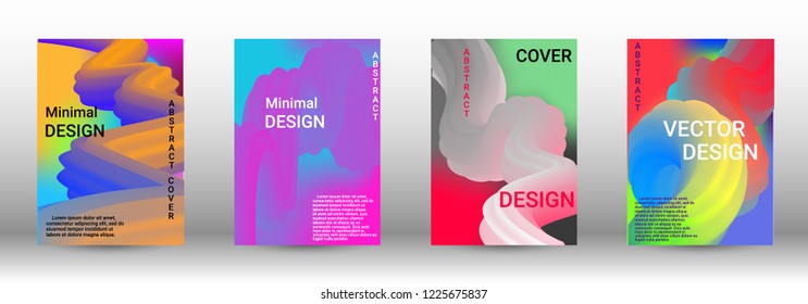 Cover design. Abstract 3d Gradient Background with Colorful Liquid. Modern Wave Flow Shape.   Modern Vector Illustration.